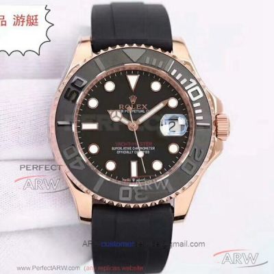 Swiss Copy Rolex Yacht-Master 42 Rose Gold Price - 116655 Rose Gold Case 2824 Automatic Watch